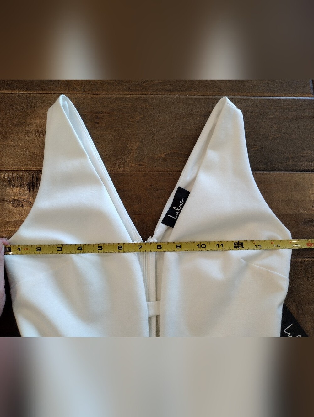 LULU'S Women's NWT white Take The Plunge deep v-neck skater dress - S - Picture 12 of 14